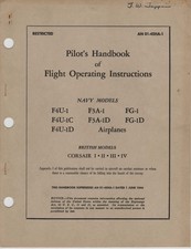 1945 VOUGHT F4U-1,C,D/GOODYEAR FG-1,1D CORSAIR PILOTS FLIGHT MANUAL HANDBOOK-CD picture