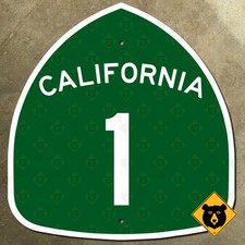California State Route 1 highway marker road sign Pacific Coast PCH Big Sur 18