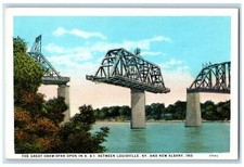c1920's The Great Draw-Span Between Louisville KY New Albany Indiana IN Postcard picture