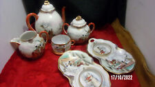 VINTAGE Eggshell Porcelain Hand painted Japanese 8pc- Tea Set marked picture