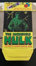 1978 Topps The Incredible Hulk Empty Trading Card Box Flat with Wrappers picture