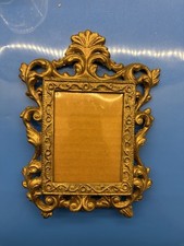 Antique Solid Brass Art Nouveau  Gold  Picture Frame #7247 picture