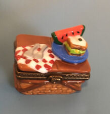 Midwest Of Cannon Falls PHB Picnic Basket Hinged Trinket Box Watermelon Sandwich picture