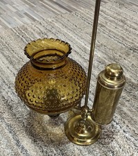 Antique C.F.A. HINRICHS Kerosene Student Desktop Lamp PAT. DEC 1, 1874 picture