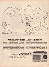 1955 Emerson Portable Radio Print Ad Saint Bernard Dog Snow Mountain picture