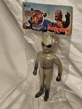 Vintage Unused Tetsujin Tiger Seven Black Mask Sofubi Bullmark Sealed 5.5 Inches picture