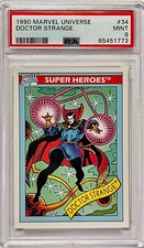 1990 Impel Marvel Universe #34 Doctor Strange Rookie PSA MINT 9 picture