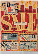 VINTAGE 1961 WESTERN AUTO SALE FLYER BIKES/APPLIANCES/LAWN MOWERS/FISHING/FANS picture