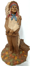 Chief Hollow Horn Bear 1987 Tom Clark Resin Indian Figurine 13” Great Condition picture