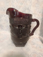 Avon 1876 Cape Cod Collection Ruby Red Glass Dinnerware Pitcher picture