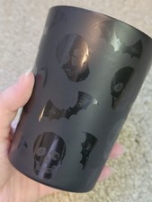 Set of 4 18oz Walmart Mainstays Plastic Halloween Cups, Skull Bat, Halloween picture