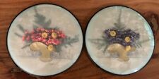 Set Of Vintage 1940's Dried Flower Bouquets in Bubble Convex Glass Wall Art 6” picture