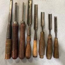 Group of  8 Antique Chisels w/ Handles  picture
