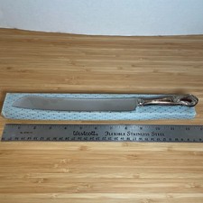 Vtg Sterling Silver Handle Serrated Cake/Bread Knife w/ 8