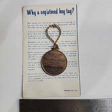 Vintage Babcock Wilcox Registered Key Tag Barberton OH Advertising 1974 picture
