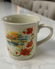 Vintage Countryside floral pattern Coffee Tea Mug Japan 1980 picture