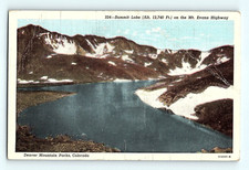 c1940s Denver Mtn Parks Colorado SUmmit Lake on Mt Evans Hwy Linen Postcard G6 picture