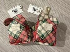 Disney Parks Loungefly Christmas Plaid Mickey Mini Backpack Bag Charm Set Of 2 picture