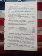 1897 Train Report GEORGIA SOUTHERN & FLORIDA RAILWAY Macon Georgia Palatka FL picture