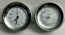 vintage chrome Howard Miller ships bell clock and Barometer picture