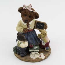 Vintage Resin Bear Figurine Teacher Giving 2 Students A Math Lesson picture