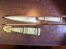 Vintage JU-CA Tandil Argentina Gaucho Knife w/ Ornate Decorative Sheath picture