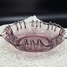 Vintage imperial glass candy dish grape motif light purple beautiful piece picture