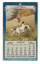 Original 1901 Dupont Powder Advertising Pocket Calendar w Sporting Scene picture