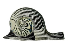 Vintage Abraham Palatnik Snail Op-Art Kinetic Lucite Sculpture Clear/Black Geo picture