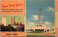 DALLAS Texas Postcard TOWER HOTEL COURTS Highway 77 Roadside LINEN c1950s Unused picture