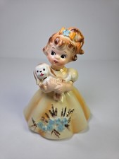 Vintage Marika's Original Lefton Girl With Puppy Figurine # 4662 picture