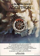 Watch Bulova Accutron Nasa / Sub Advertising 1 Page 1975 Original picture