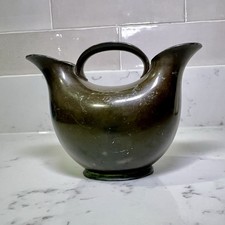 Danish Art Deco Disko Metal Dual Pipe Vase Just Andersen Model 131 1920s picture