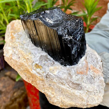 6.1LB Natural black tourmaline quartz crystal mineral specimen healing picture