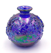 Carnival Cobalt Blue Iridescent glass perfume bottle picture