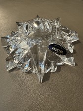 VINTAGE DePLOMB SUNBURST 24 LEAD CRYSTAL VOTIVE CANDLE HOLDER USA CELESTIAL picture