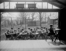 Schoolchildren At An Open Air School In Brackenhill 1930 Old Photo picture