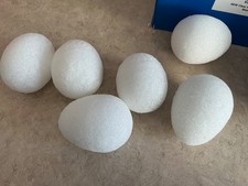 Vintage FloraCraft Styrofoam Eggs 3 1/6” x 2 5/16” White Egg duck lot 6 chicken picture