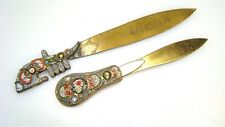 Vintage Italian Mosaic Letter Openers Estate Lot of 2 Venezia Made Italy FAP picture