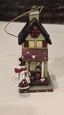 Vintage Kurt Adler Inc. Mini Christmas House with Snowman Christmas Ornament picture