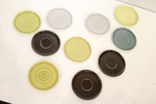 VTG MCM Russel Wright Tea Coffee Cup Saucers Yellow Gray Brown Teal Replacements picture