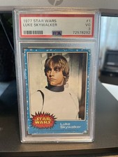 1977 Star Wars #1 Luke Skywalker Rookie Card PSA 3 Very Good Condition picture