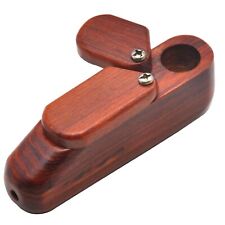 Rotary Cover Wooden Smoking Pipe Portable Wood Pipe with Tobacco Storage Box NEW picture