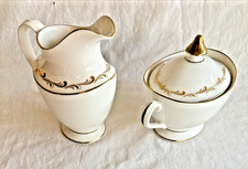 Royal Doulton Rondo H4935 Creamer & Lidded Sugar Bowl Vintage Bone China England picture