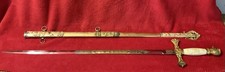 Antique MC Lilley & Co Knights Templar Sword & Scabbard Named Ornate Enameled picture