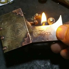 WWI Folding Trench Retro Copper Handmade Oil Lighter Vintage Lighter Collectible picture