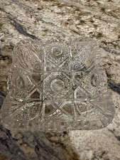 Vtg Imperial Glass Square Bowl Hobster Pattern Sawtooth Rim Early 20th Century  picture