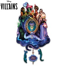 Bradford Exchange Disney Classic Villains Timeless Treachery Musical Wall Clock picture
