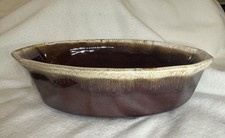 Vintage McCoy Pottery USA 707D Brown Drip Glaze Casserole Dish  9”x6”x2.5” picture