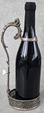Vtg Antique Victorian Hukin & Heath Griffin Head Silverplate Wine Bottle Holder picture